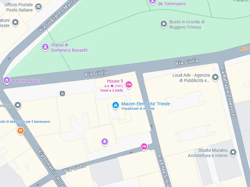 Foto dell'interno del negozio Maizen 1920 in via Giulia a Trieste